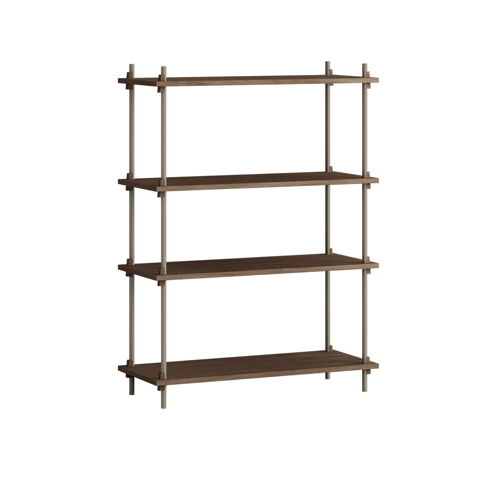 Shelving System classic hylle, Røkt eik-warm grey, 86x115x35 cm, S.115.1.A MOEBE
