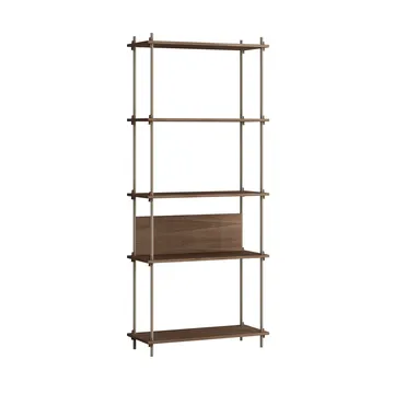 Shelving System classic hylle - Røkt eik-warm grey, 86x200x35 cm, S.200.1.A - MOEBE