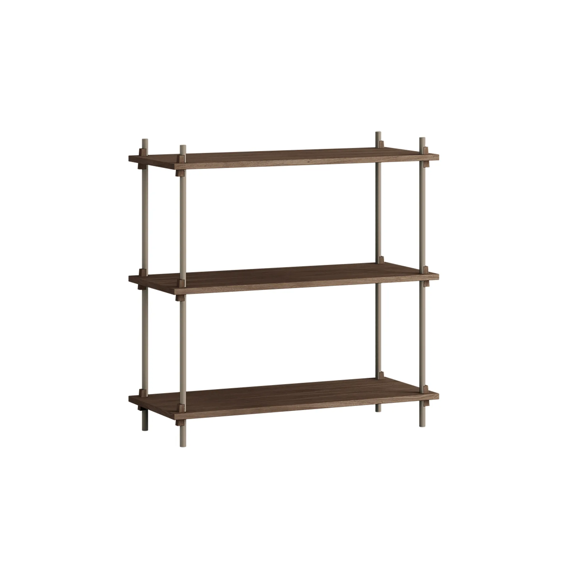 Shelving System classic hylle, Røkt eik-warm grey, 86x85x35 cm, S.85.1.A MOEBE