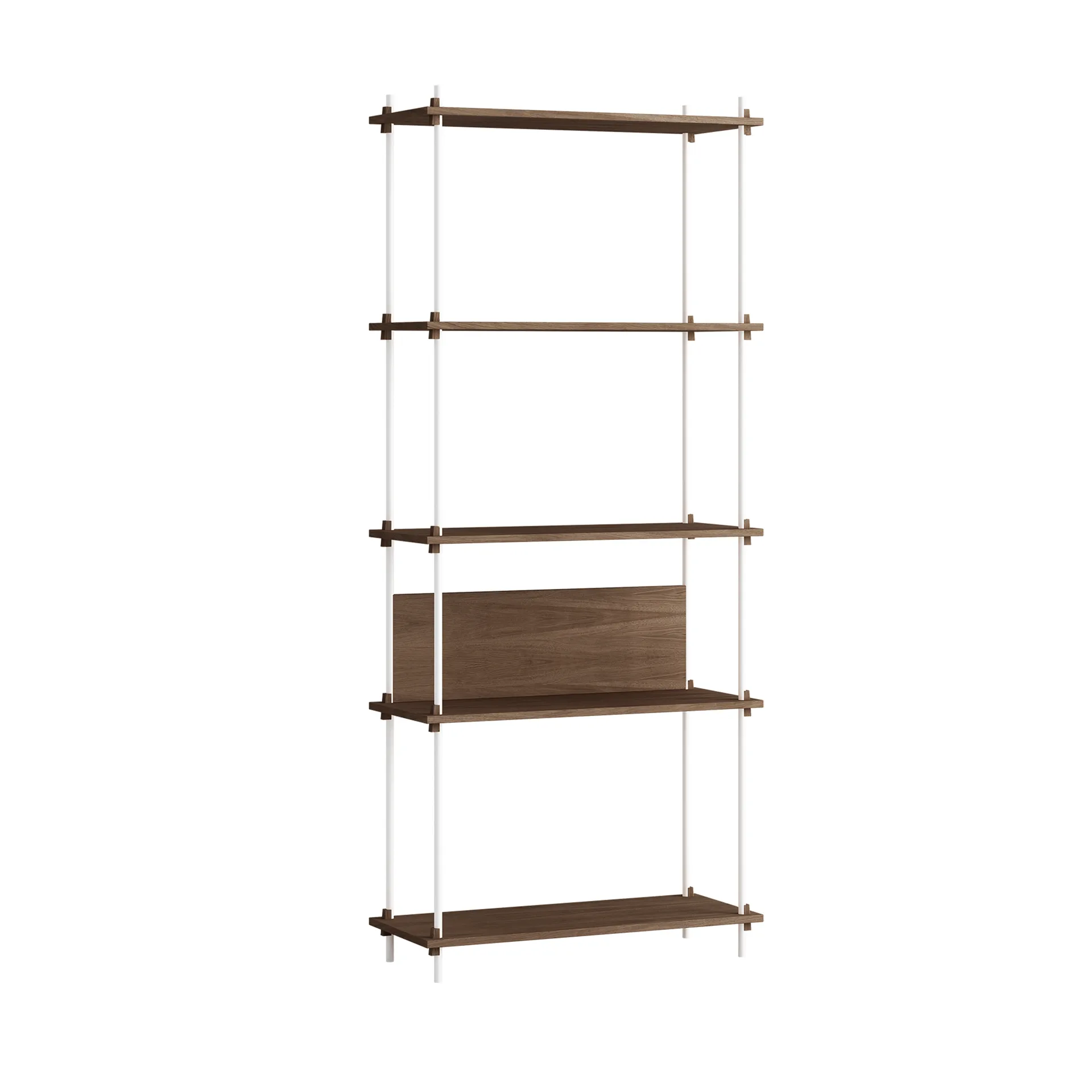Shelving System classic hylle, Røkt eik-white, 86x200x35 cm, S.200.1.A MOEBE