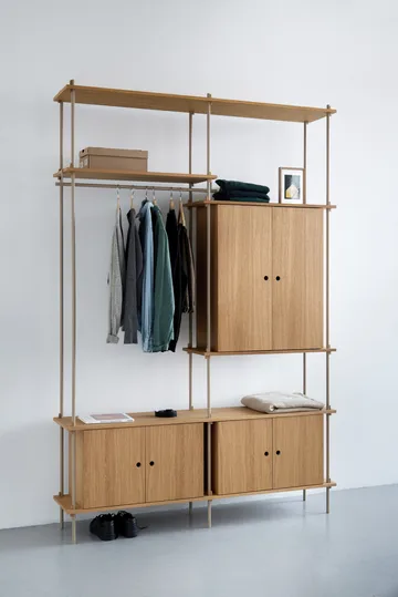 Shelving System hylle med skap - Eik-warm grey, 163x200x35 cm, S.200.2.C - MOEBE