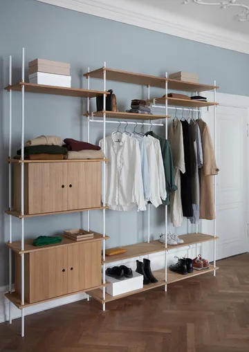 Shelving System hylle med skap - Eik-warm grey, 163x85x35 cm, S.85.2.C - MOEBE