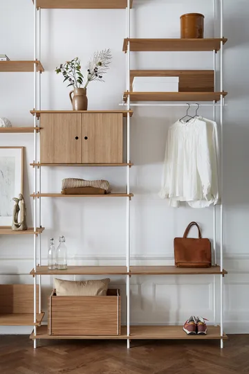 Shelving System hylle med skap - Røkt eik-black, 163x85x35 cm, S.85.2.C - MOEBE