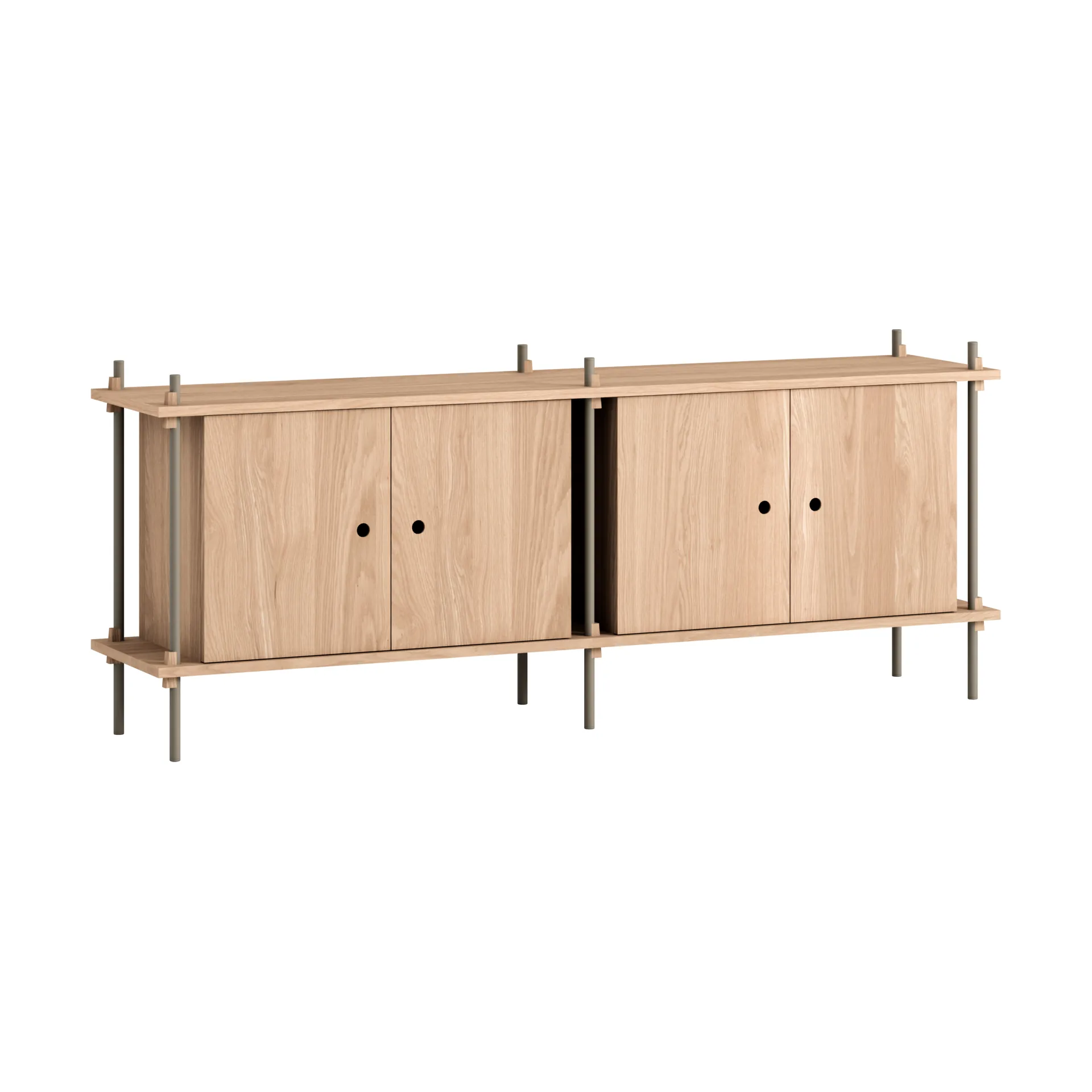 Shelving System sideboard, Eik-warm grey, 163x65x35 cm, S.65.2.D MOEBE