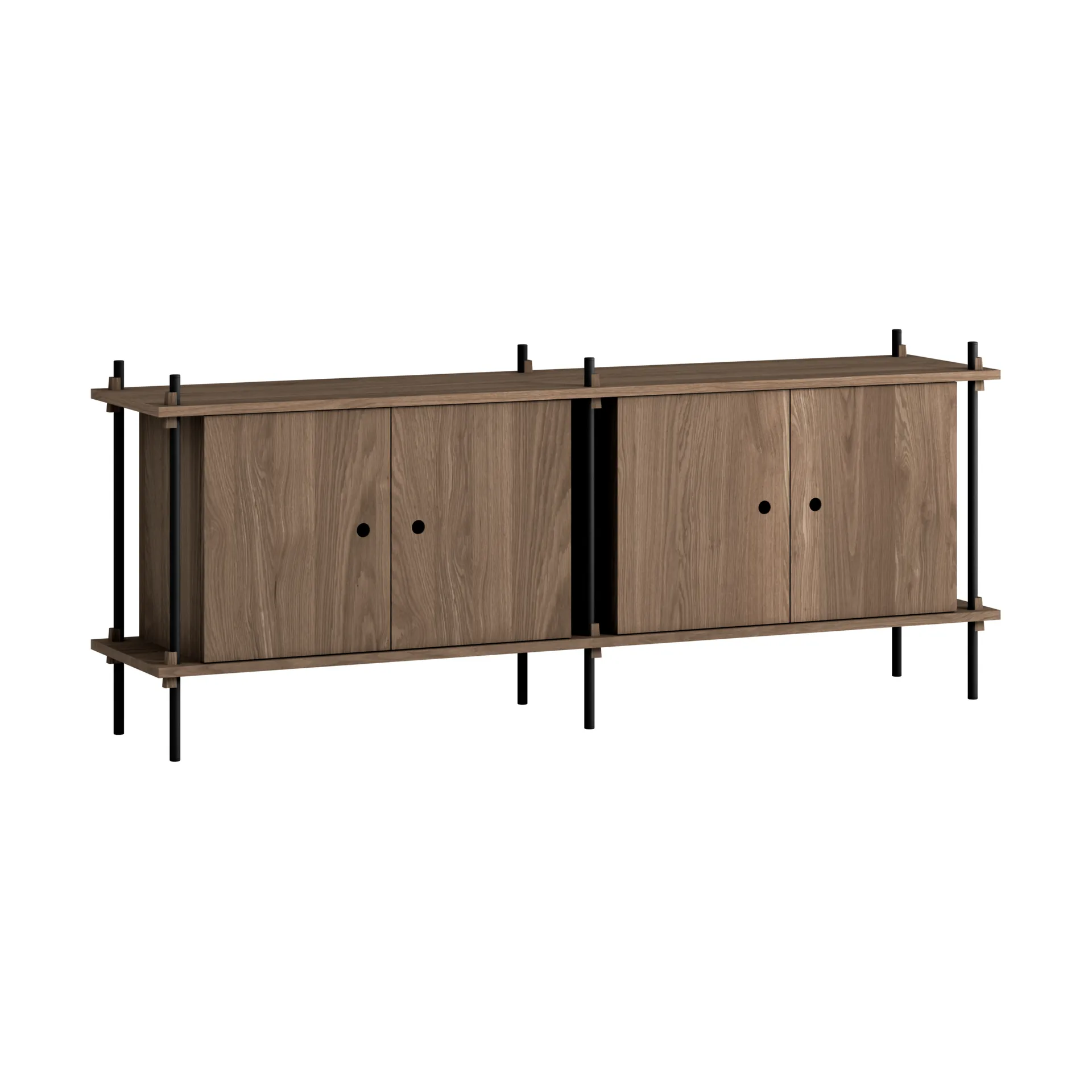 Shelving System sideboard, Røkt eik-black, 163x65x35 cm, S.65.2.D MOEBE