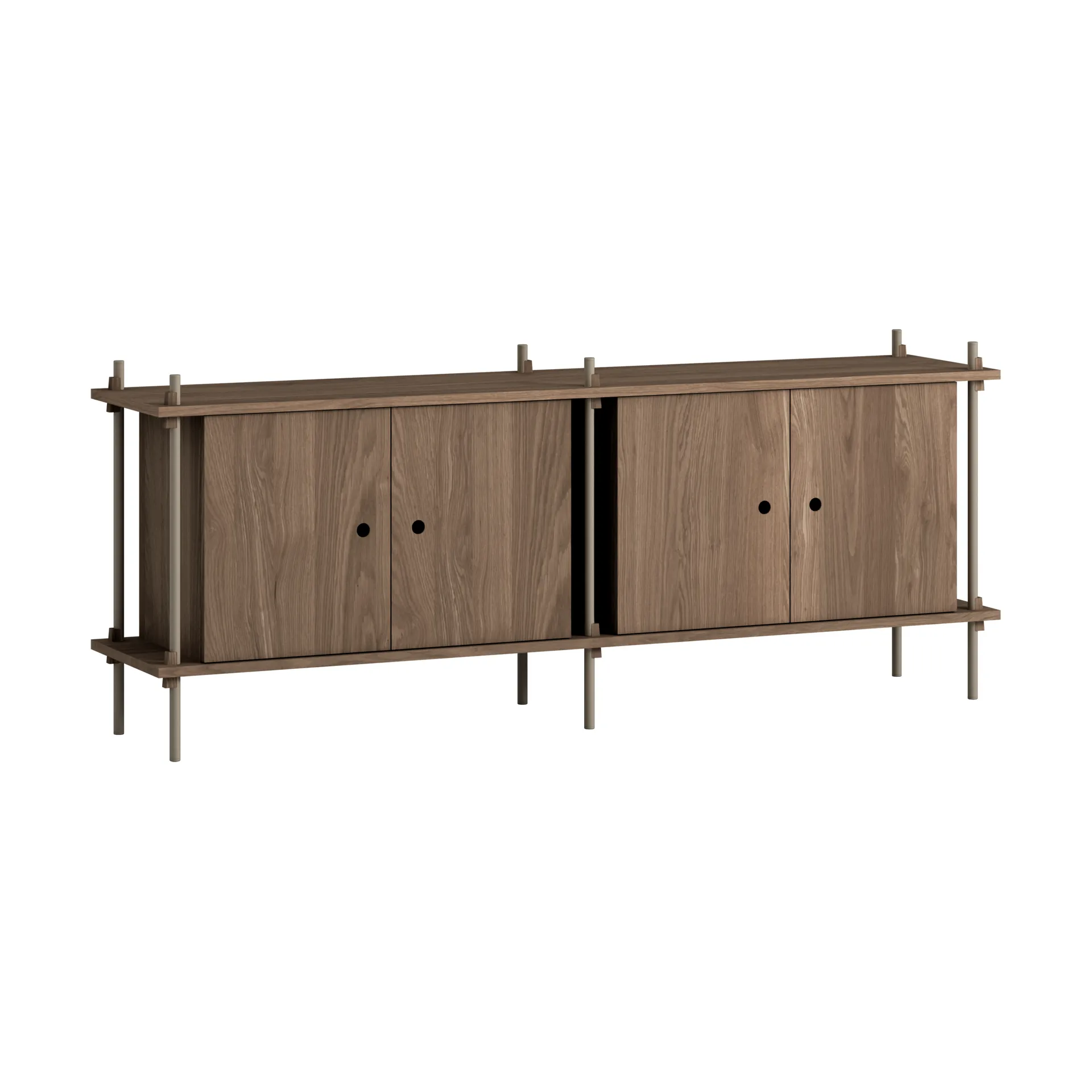 Shelving System sideboard, Røkt eik-black, 163x65x35 cm, S.65.2.D MOEBE