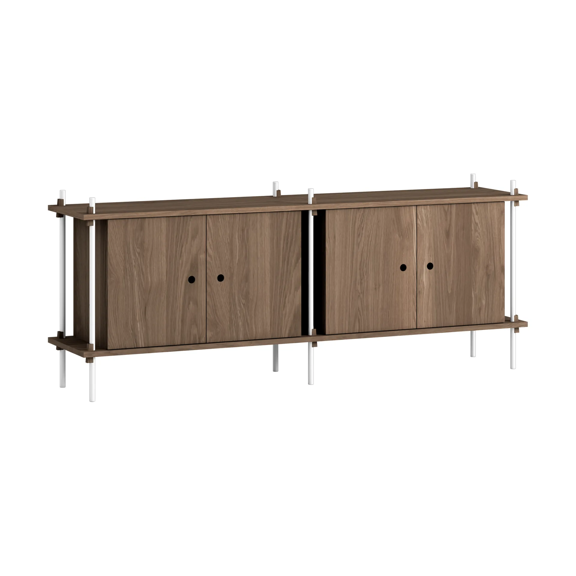 Shelving System sideboard, Røkt eik-white, 163x65x35 cm, S.65.2.D MOEBE