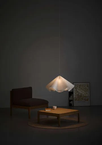 Sinuate pendel - White-stainless steel, stor Ø75x40 cm - MOEBE