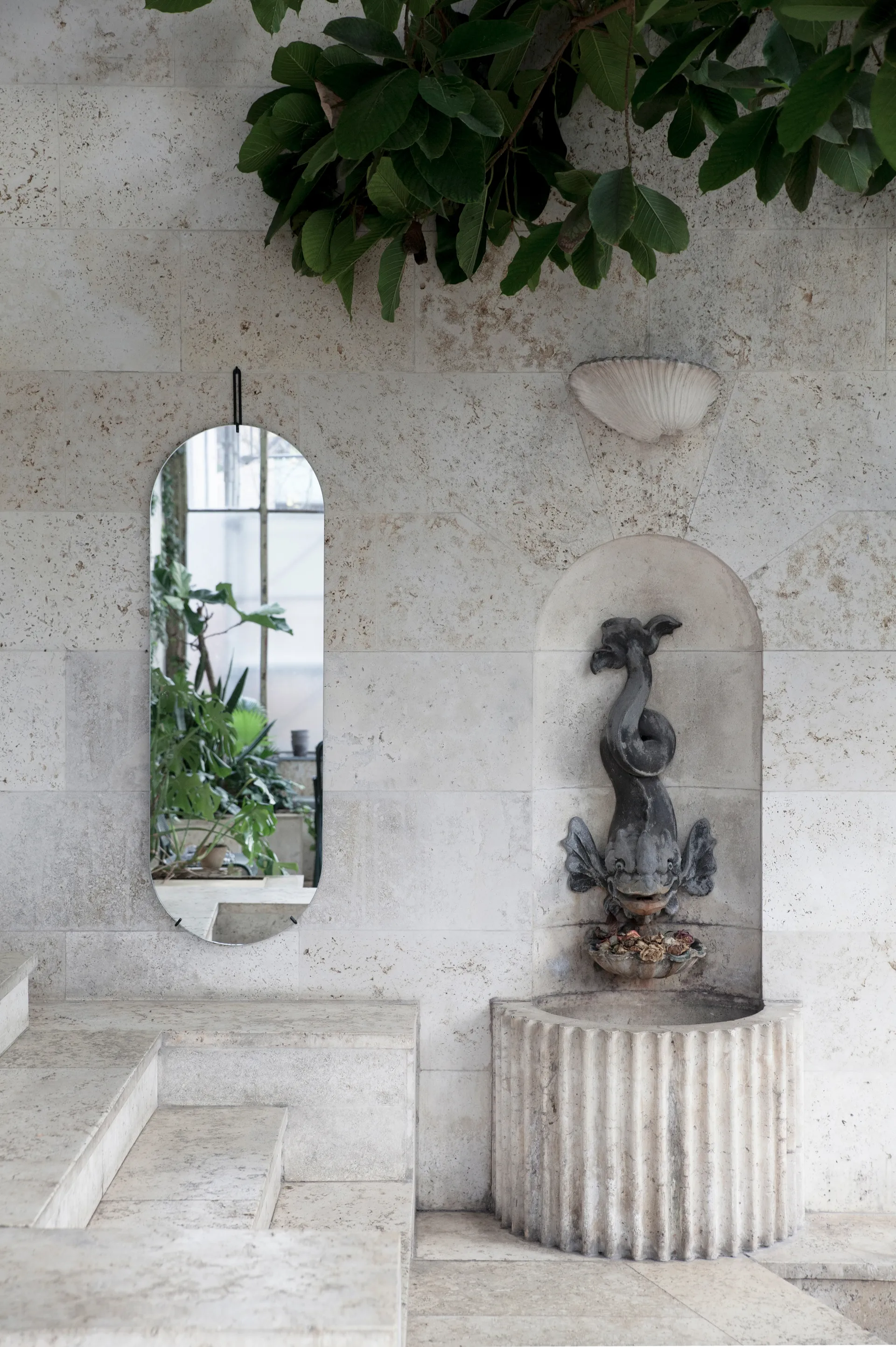 Veggspeil 40,4 x 146,9 cm, Black MOEBE