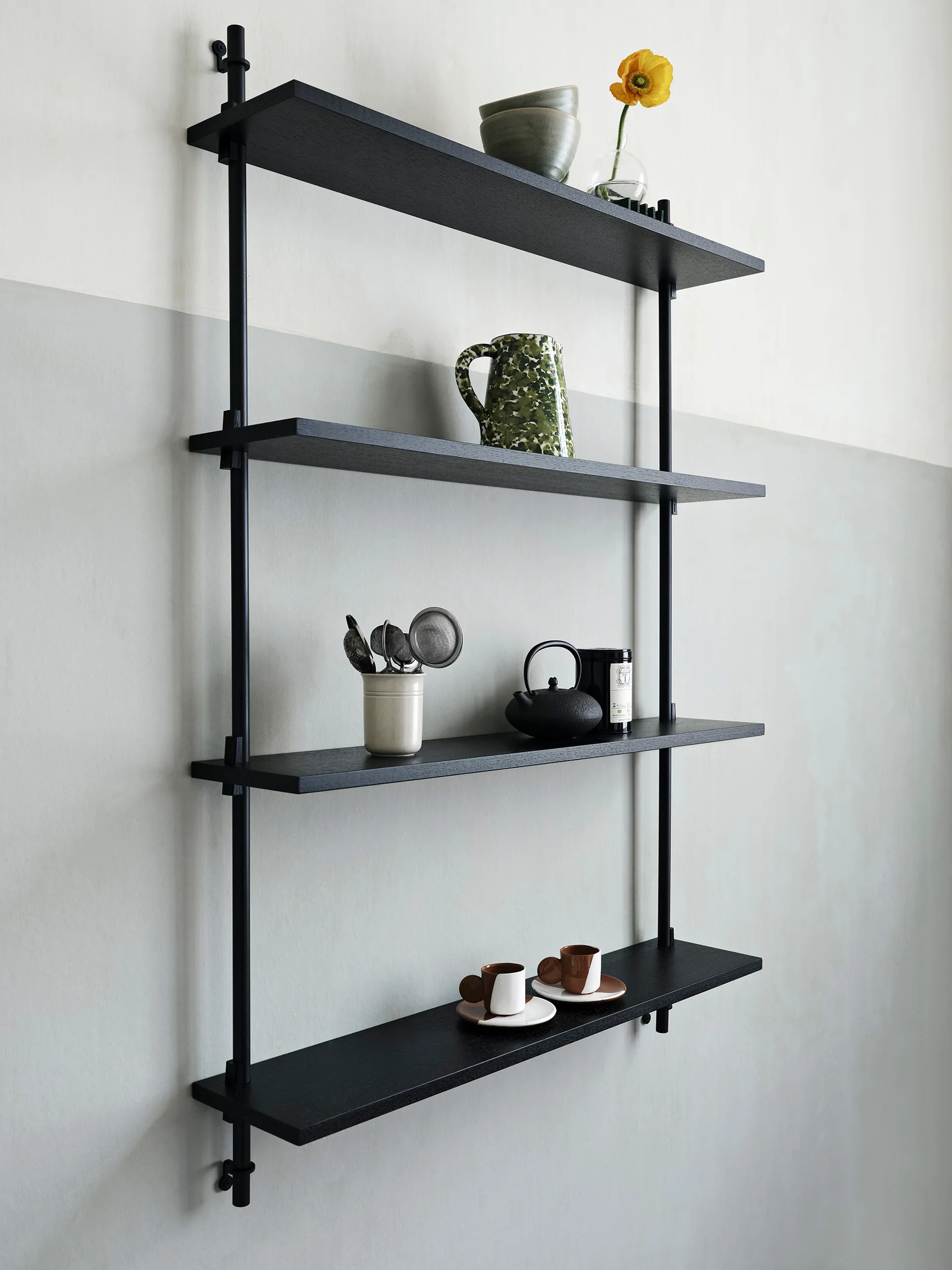Wall Shelving vegghylle, Røkt eik-warm grey, 92x85x17,5 cm, WS.85.1 MOEBE