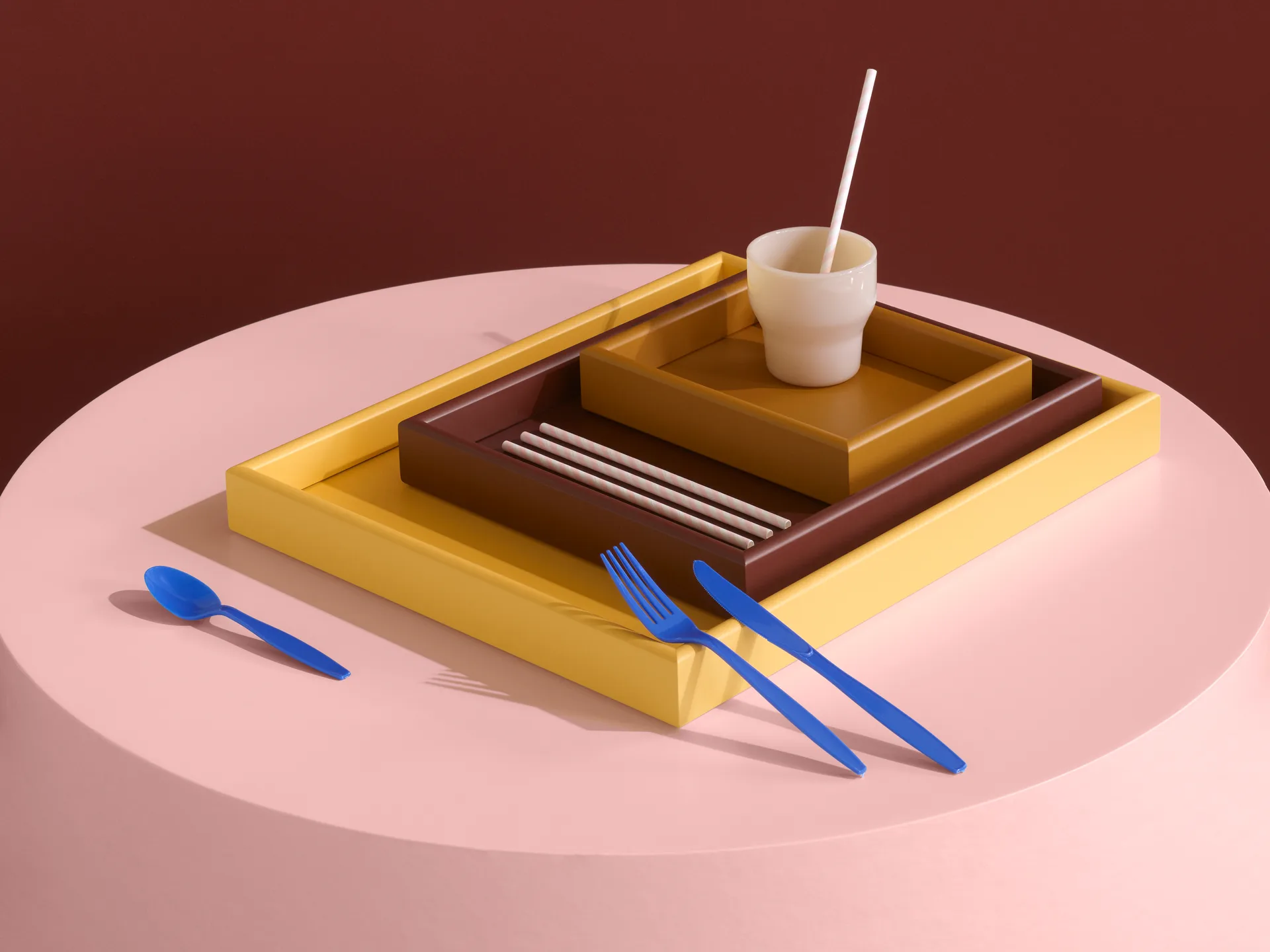 Arrange sett med brett 3 deler, Amber-masala-acacia Montana