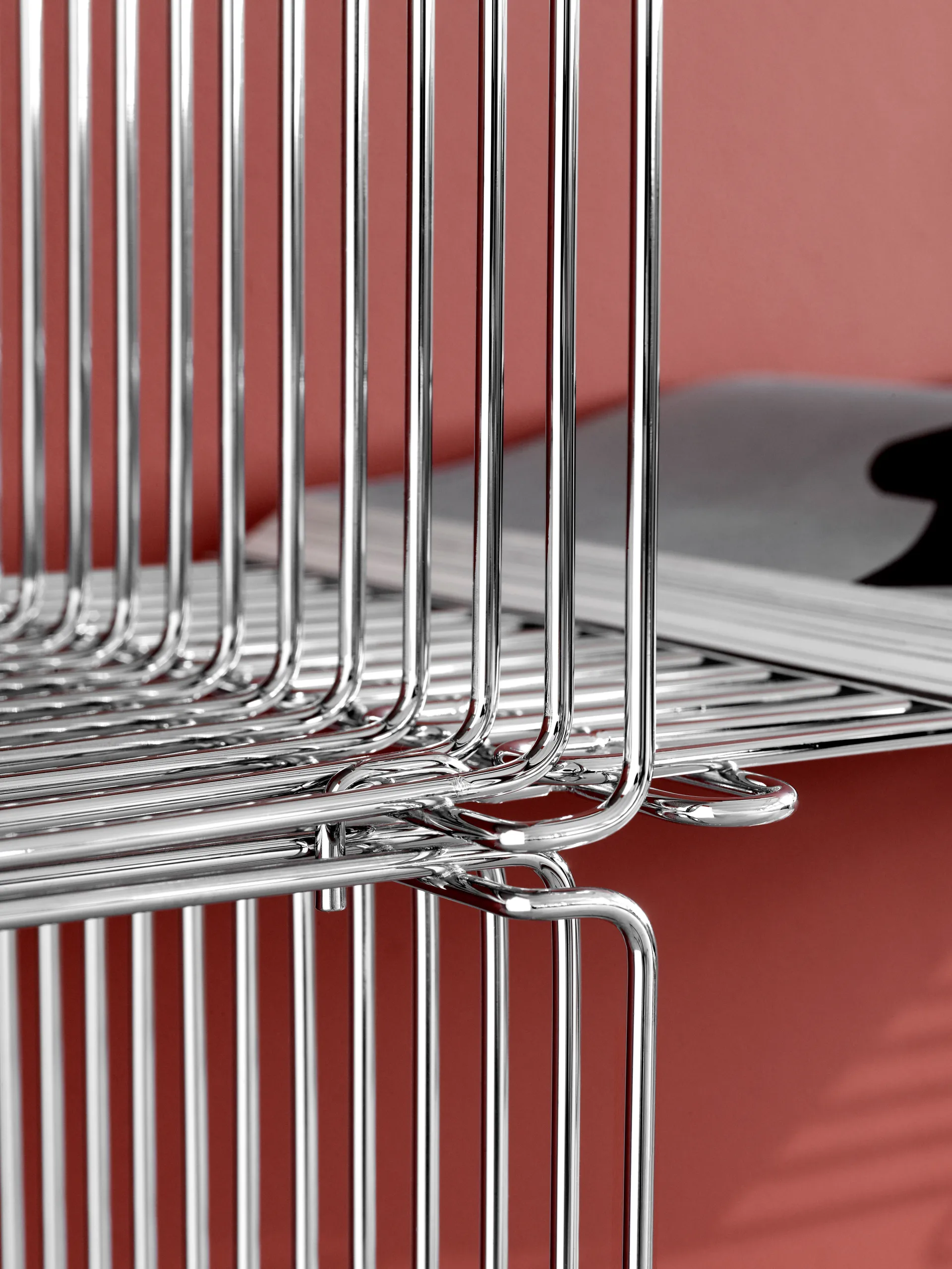 Panton Wire Extended hylle 70x34,8x34,8 cm, Chrome Montana