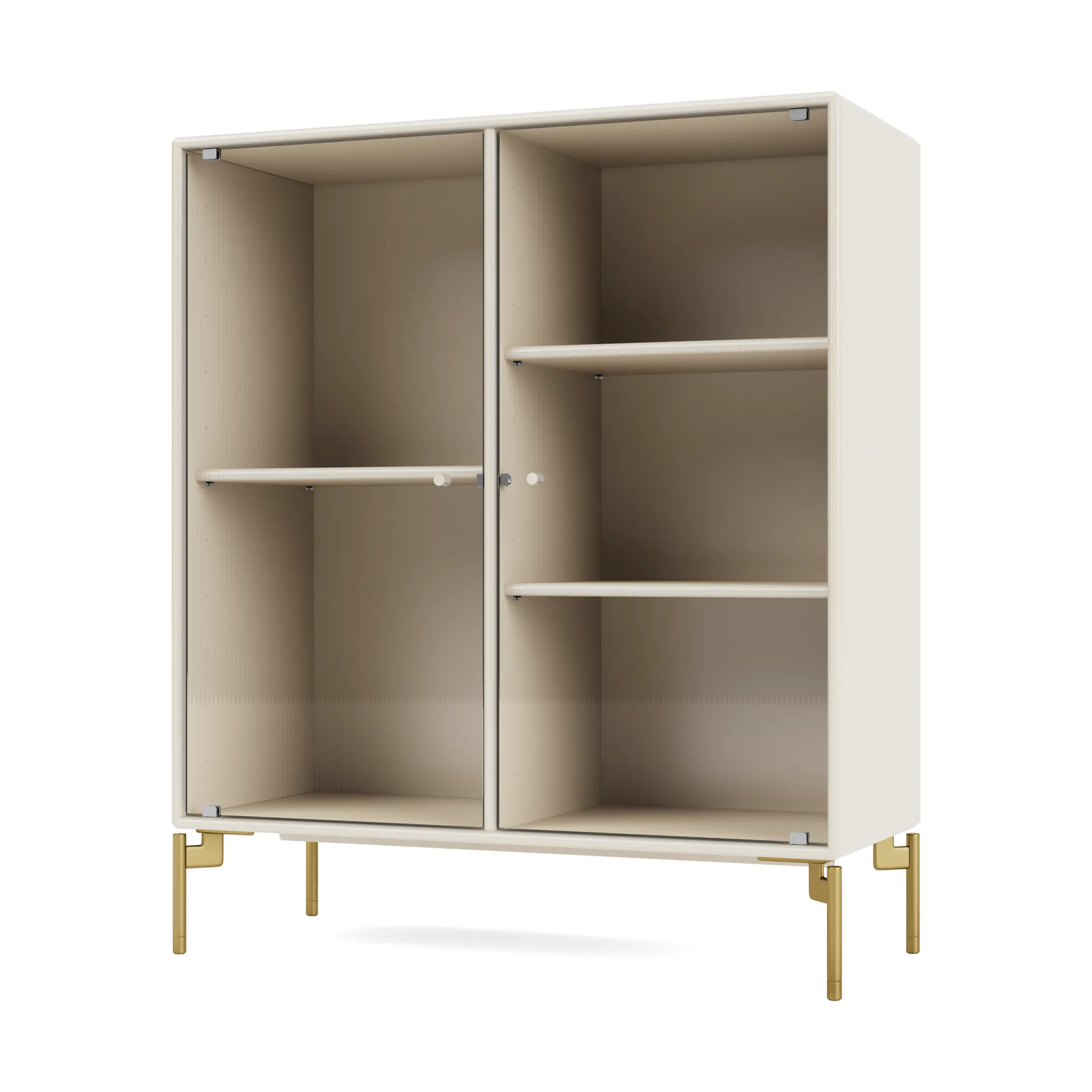 Ripple II vitrineskap 69,6 x 82,2 x 30 cm, Oat-ben brass Montana