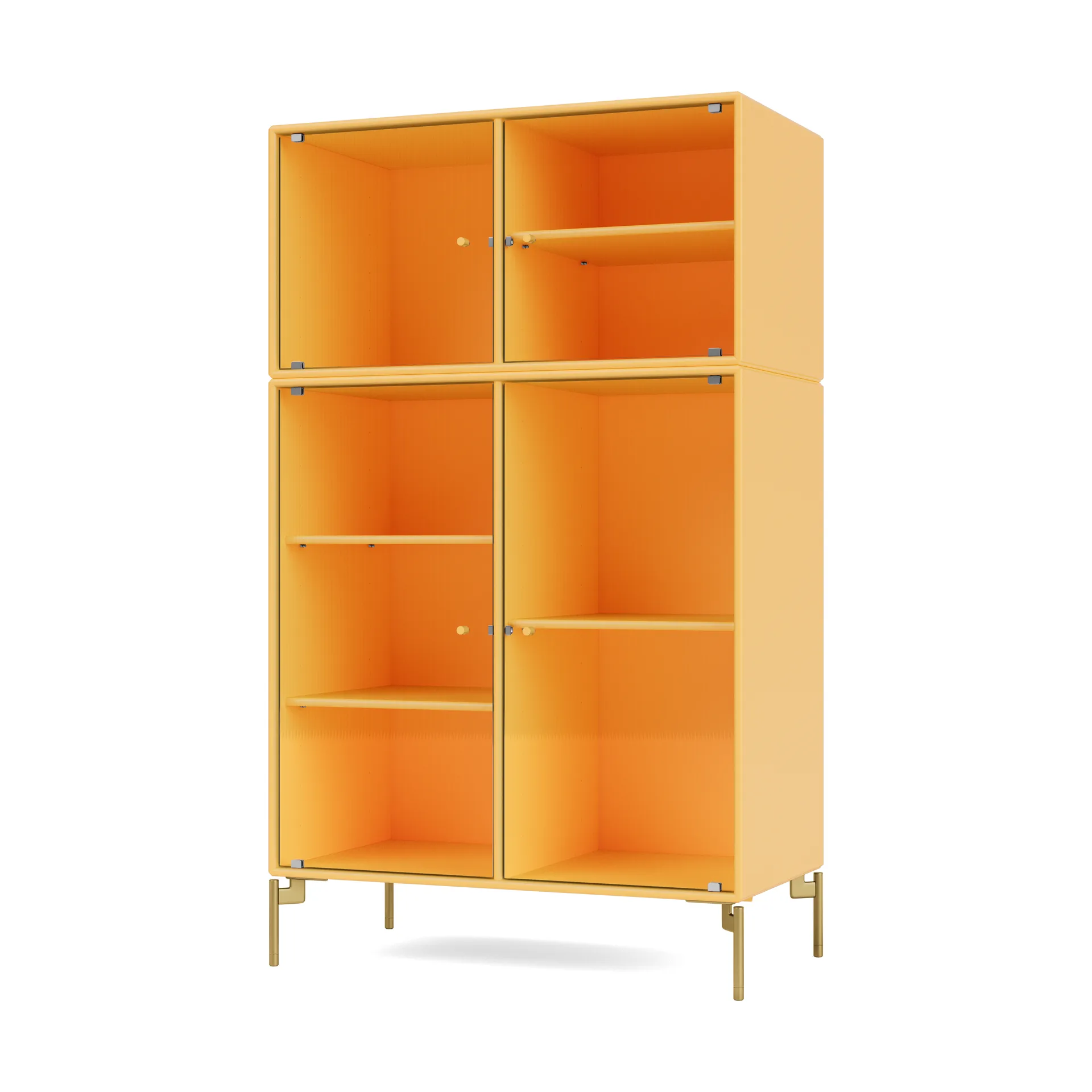 Ripple III vitrineskap 69,6 x 117,6 x 38 cm, Acacia-ben brass Montana