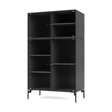 Ripple III vitrineskap 69,6 x 117,6 x 38 cm - Anthracite-ben black - Montana
