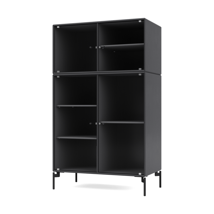 Ripple III vitrineskap 69,6 x 117,6 x 38 cm, Anthracite-ben black Montana