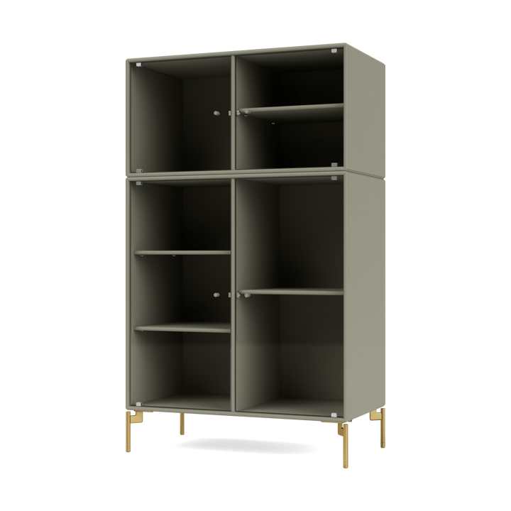 Ripple III vitrineskap 69,6 x 117,6 x 38 cm - Fennel-ben brass - Montana