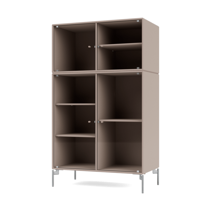 Ripple III vitrineskap 69,6 x 117,6 x 38 cm - Mushroom-ben chrome - Montana