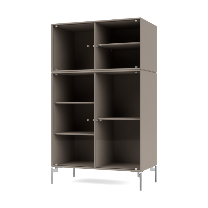 Ripple III vitrineskap 69,6 x 117,6 x 38 cm - Truffle-ben chrome - Montana