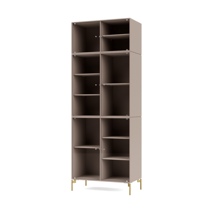 Ripple IV vitrineskap 69,6 x 187,2 x 38 cm - Mushroom-ben brass - Montana