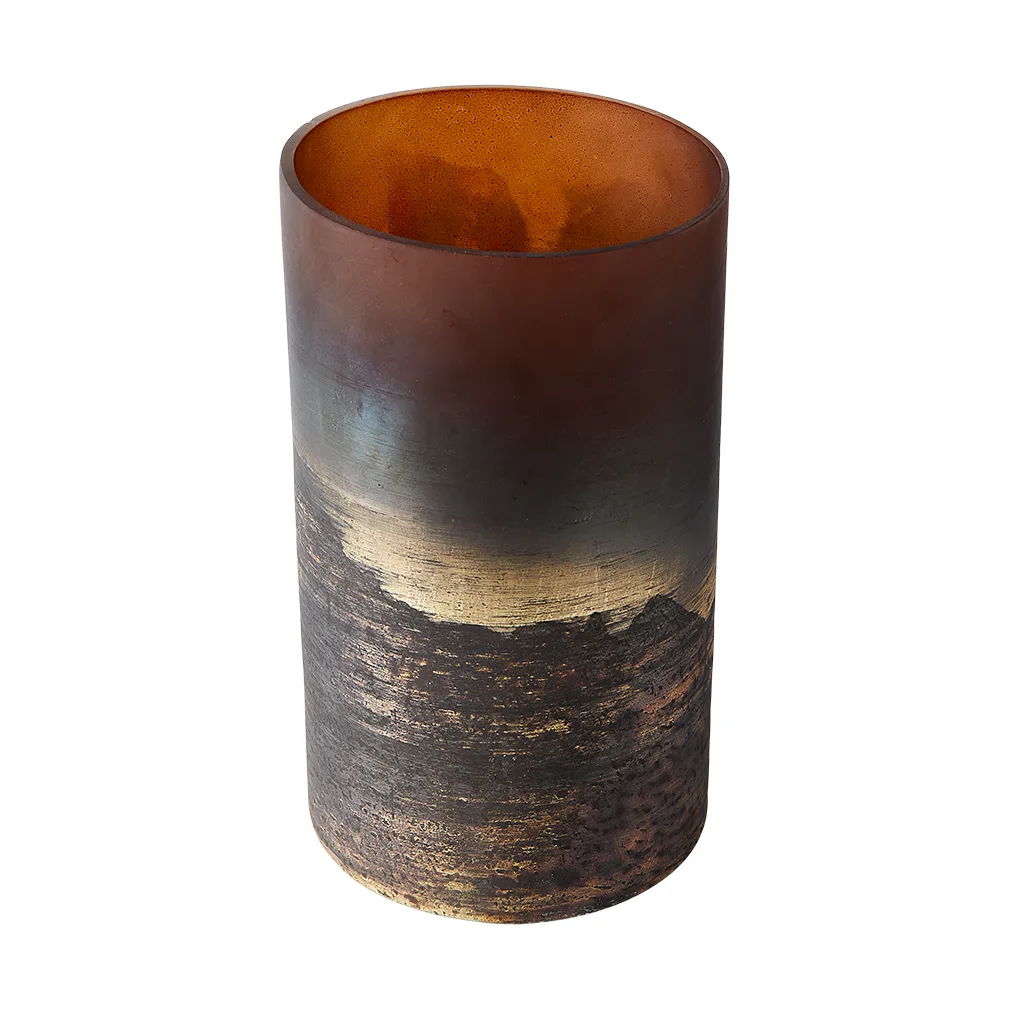 Lana vase Ø14x25 cm, Brown-gold MUUBS