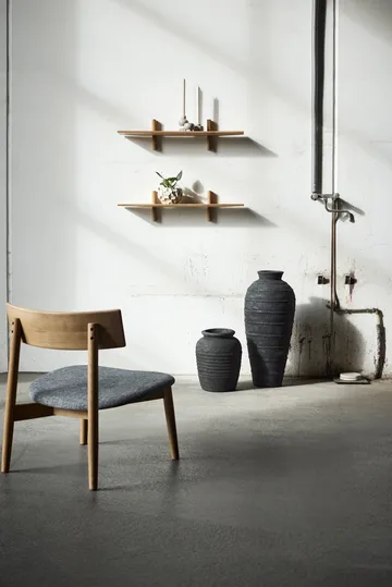 Tetra lounge chair - Betongfarget stoff-naturoljet eik - MUUBS