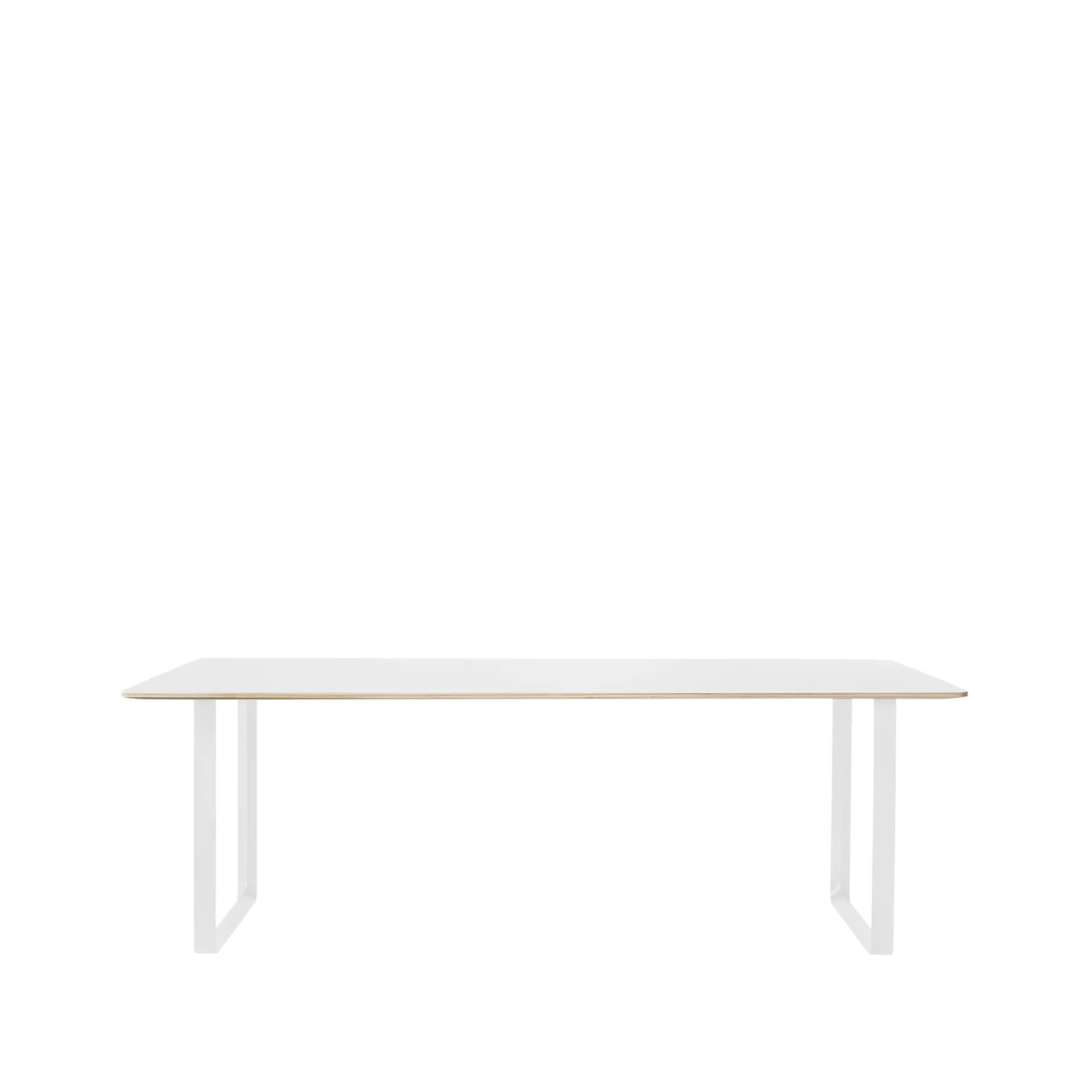 70/70 spisebord 225 x 90 cm, White laminate-Plywood-White Muuto