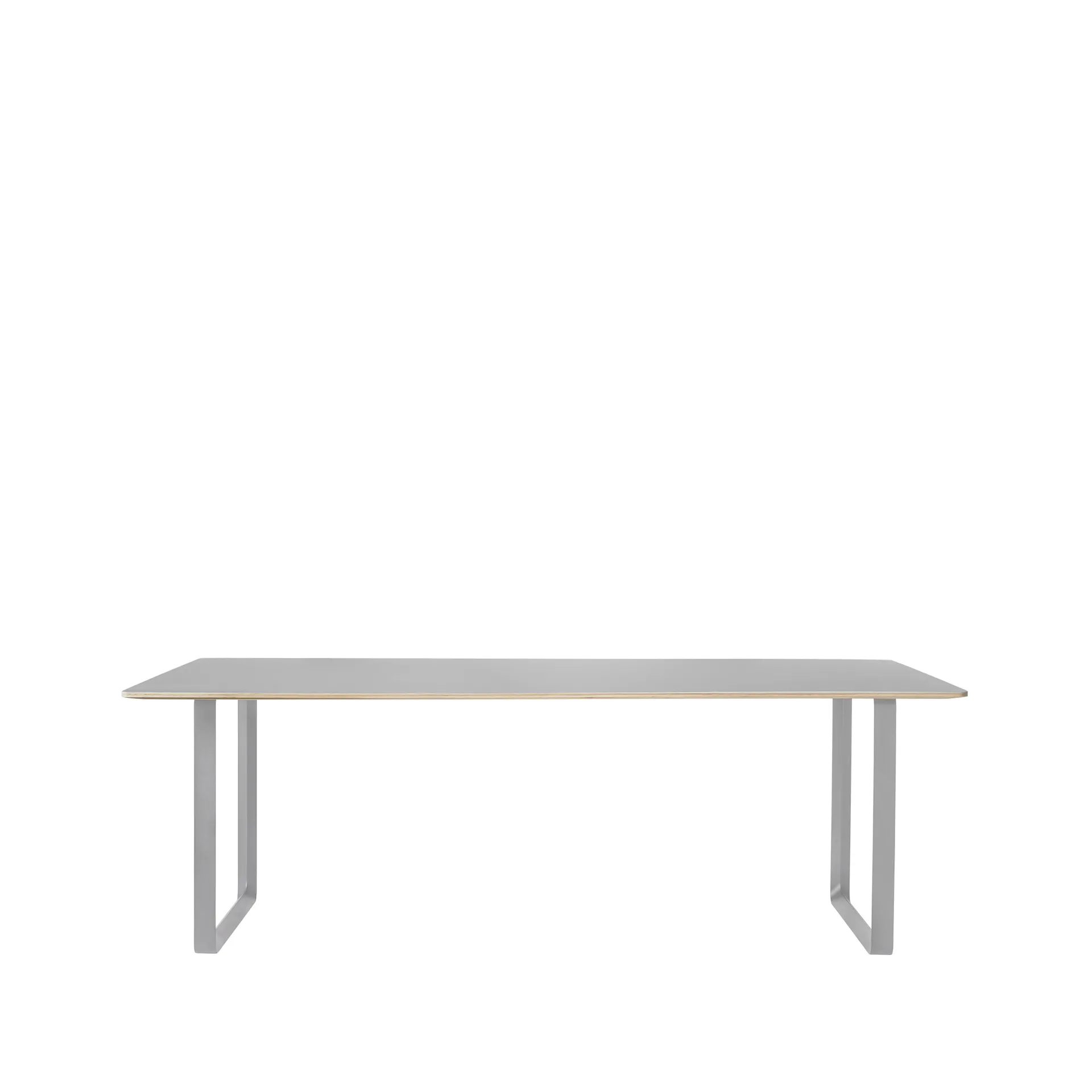 70/70 spisebord 255 x 108 cm, Grey linoleum-Plywood-Grey Muuto