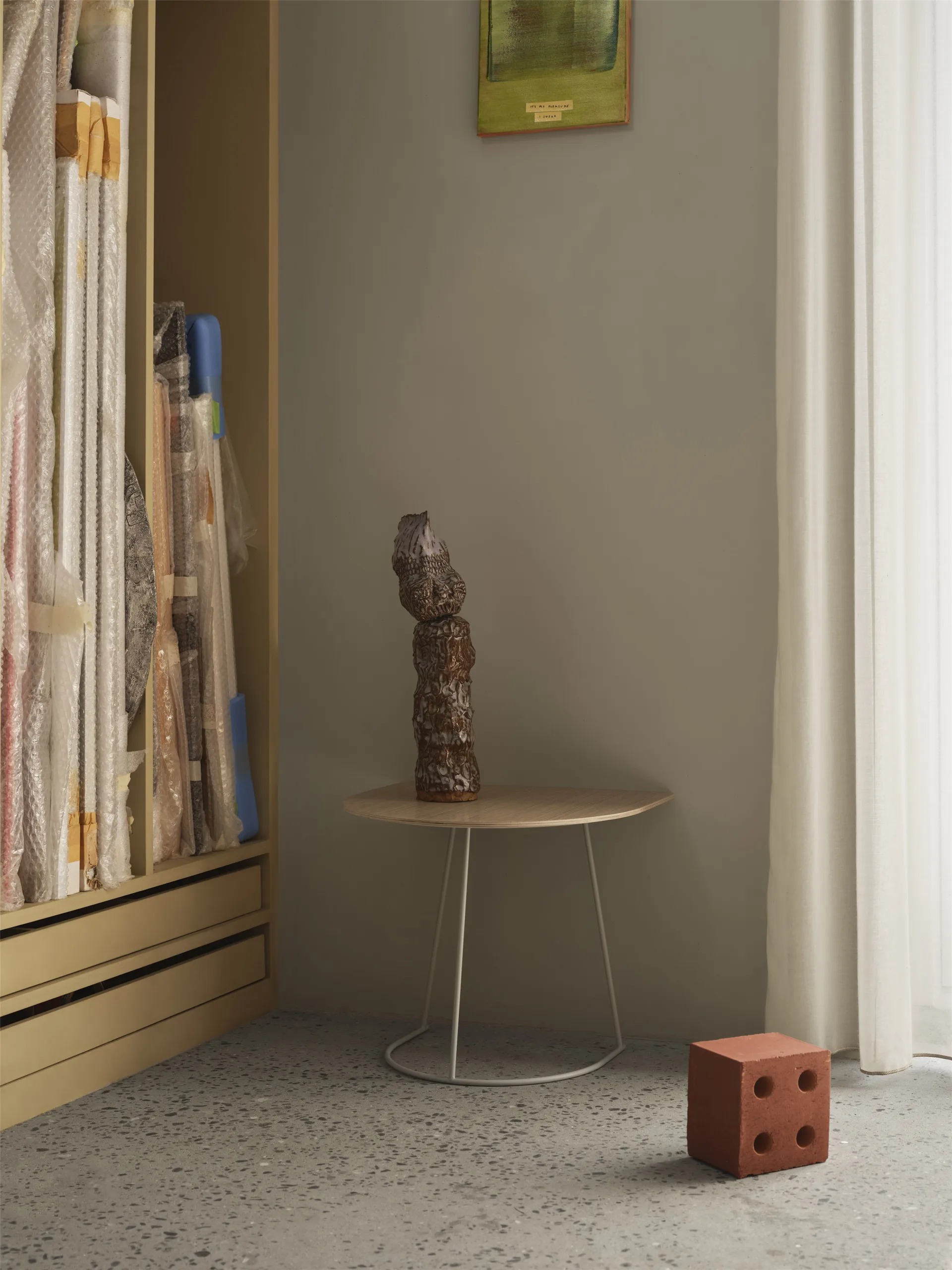 Airy sofabord half size, Lakkert eikefinér-off white Muuto