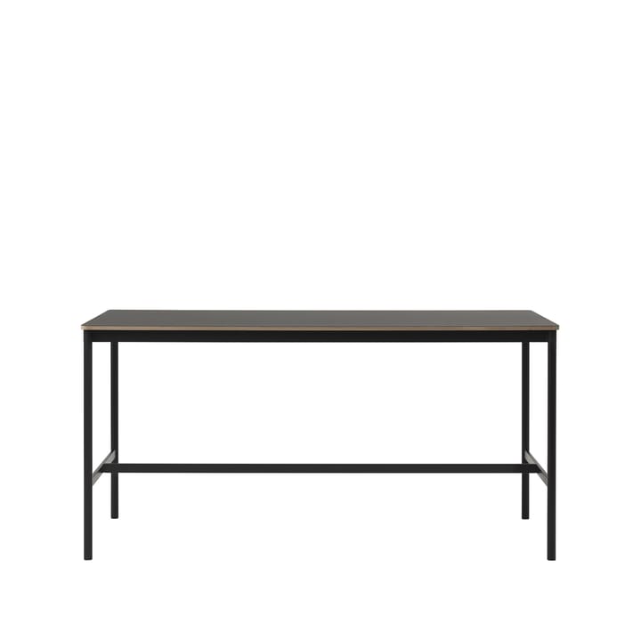 Base High barbord - black linoleum, sort stativ, plywoodkant, b 85 l 190 h 95 - Muuto