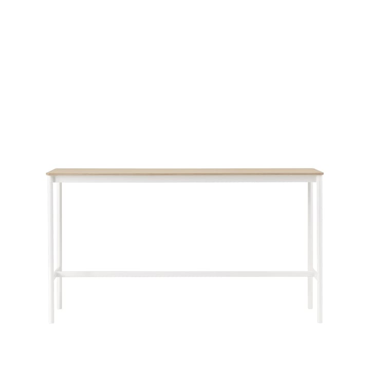 Base High barbord - oak, hvitt stativ, plywoodkant, b 50 l 190 h 105 - Muuto
