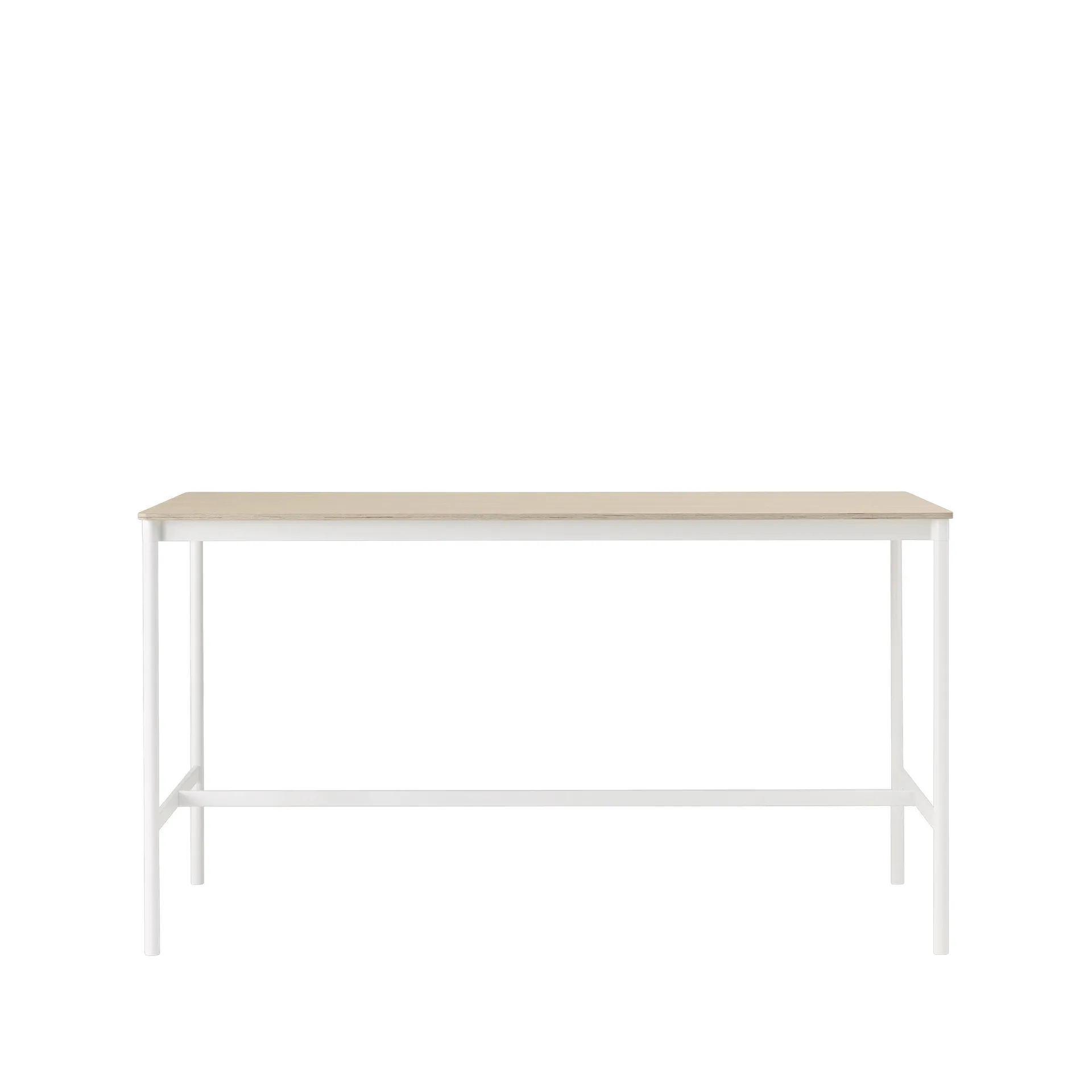 Base High barbord, oak, hvitt stativ, plywoodkant, b 85 l 190 h 105 Muuto