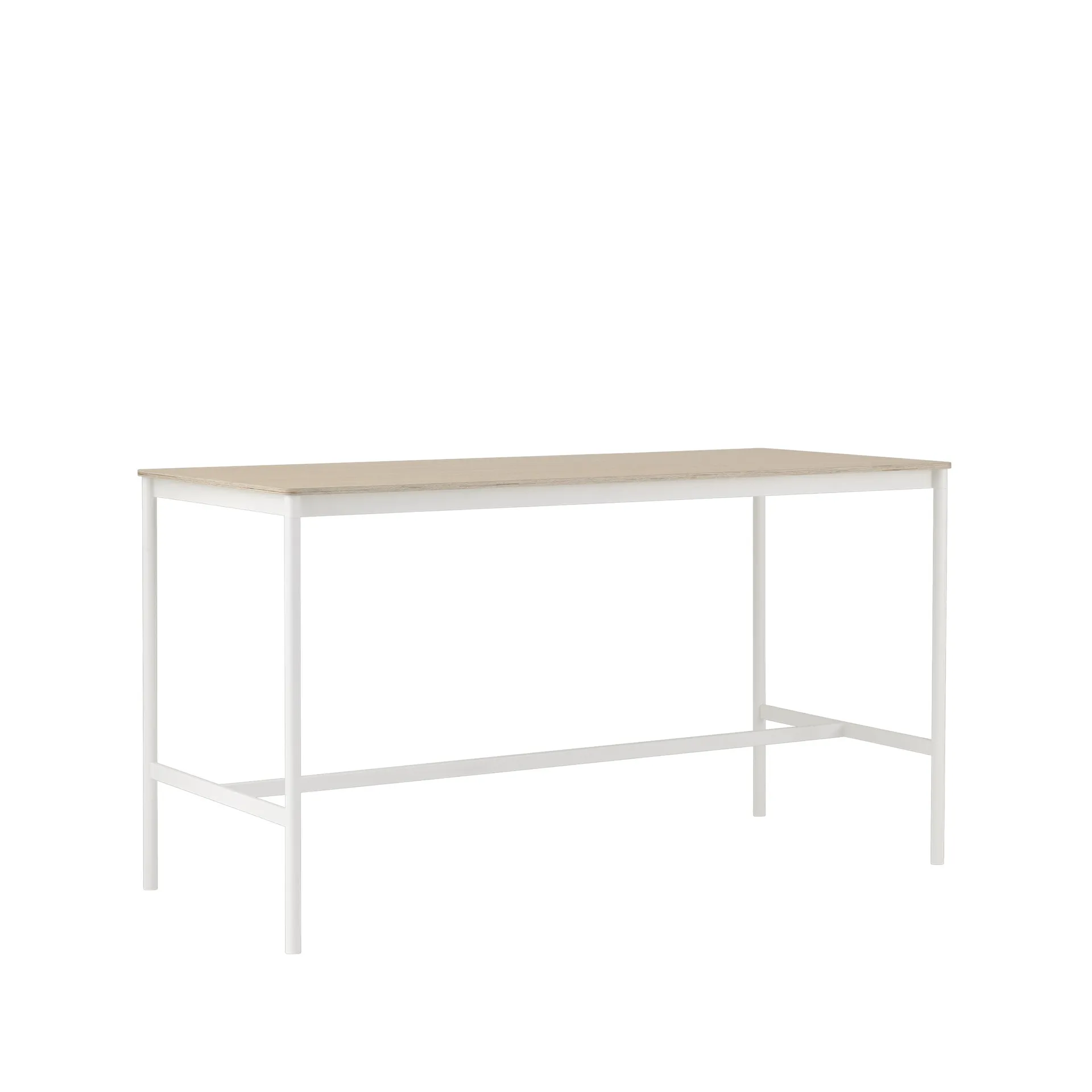 Base High barbord, oak, hvitt stativ, plywoodkant, b 85 l 190 h 105 Muuto
