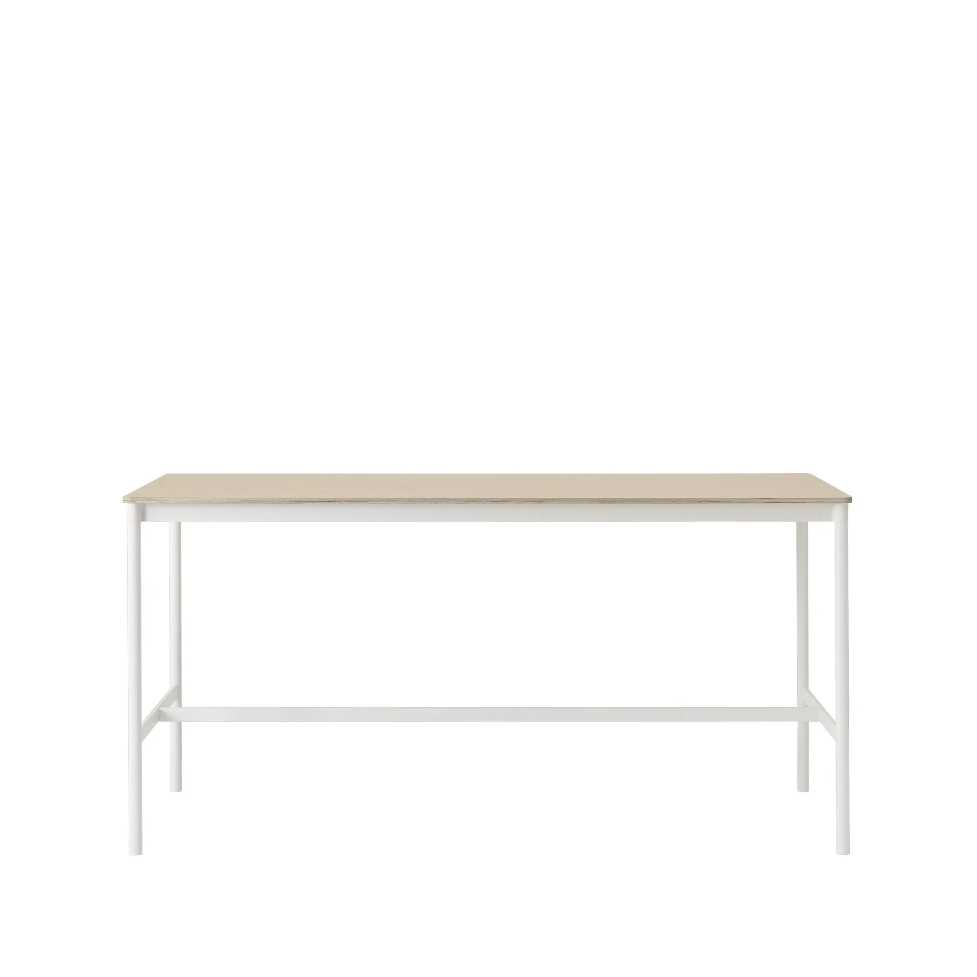 Base High barbord, oak, hvitt stativ, plywoodkant, b 85 l 190 h 95 Muuto