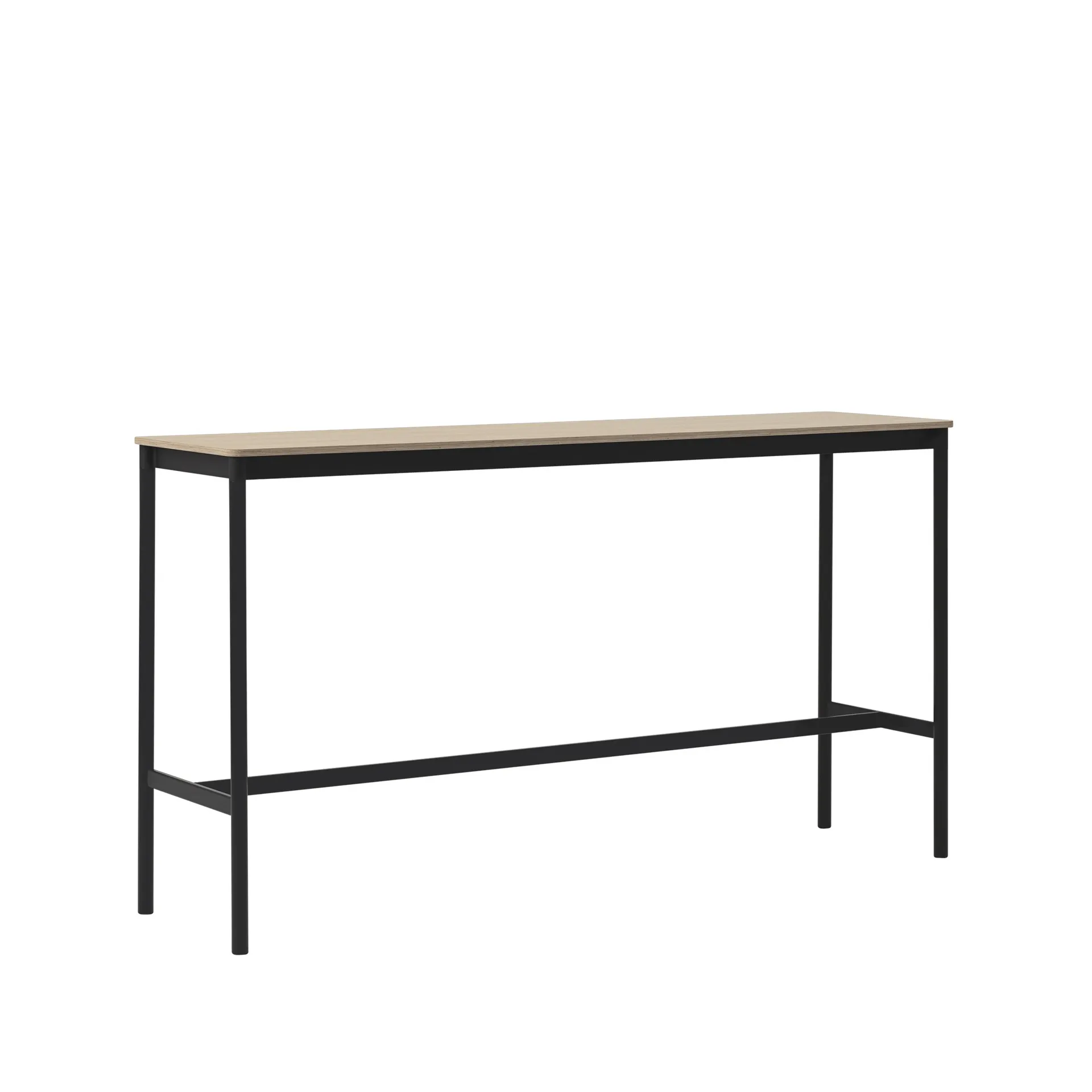 Base High barbord, oak, sort stativ, plywoodkant, b 50 l 190 h 105 Muuto