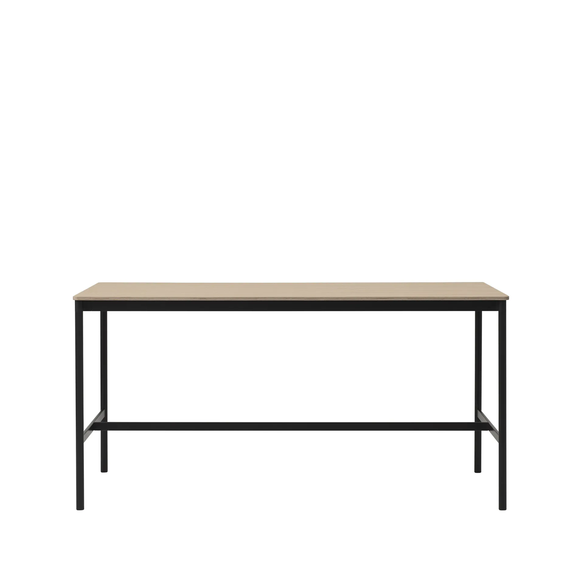 Base High barbord, oak, sort stativ, plywoodkant, b 85 l 190 h 95 Muuto