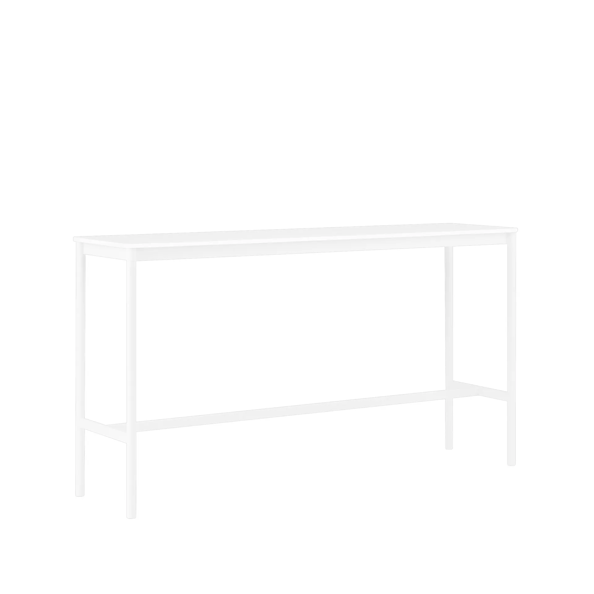 Base High barbord, white laminate, hvitt stativ, abs kant, b 50 l 190 h 105 Muuto
