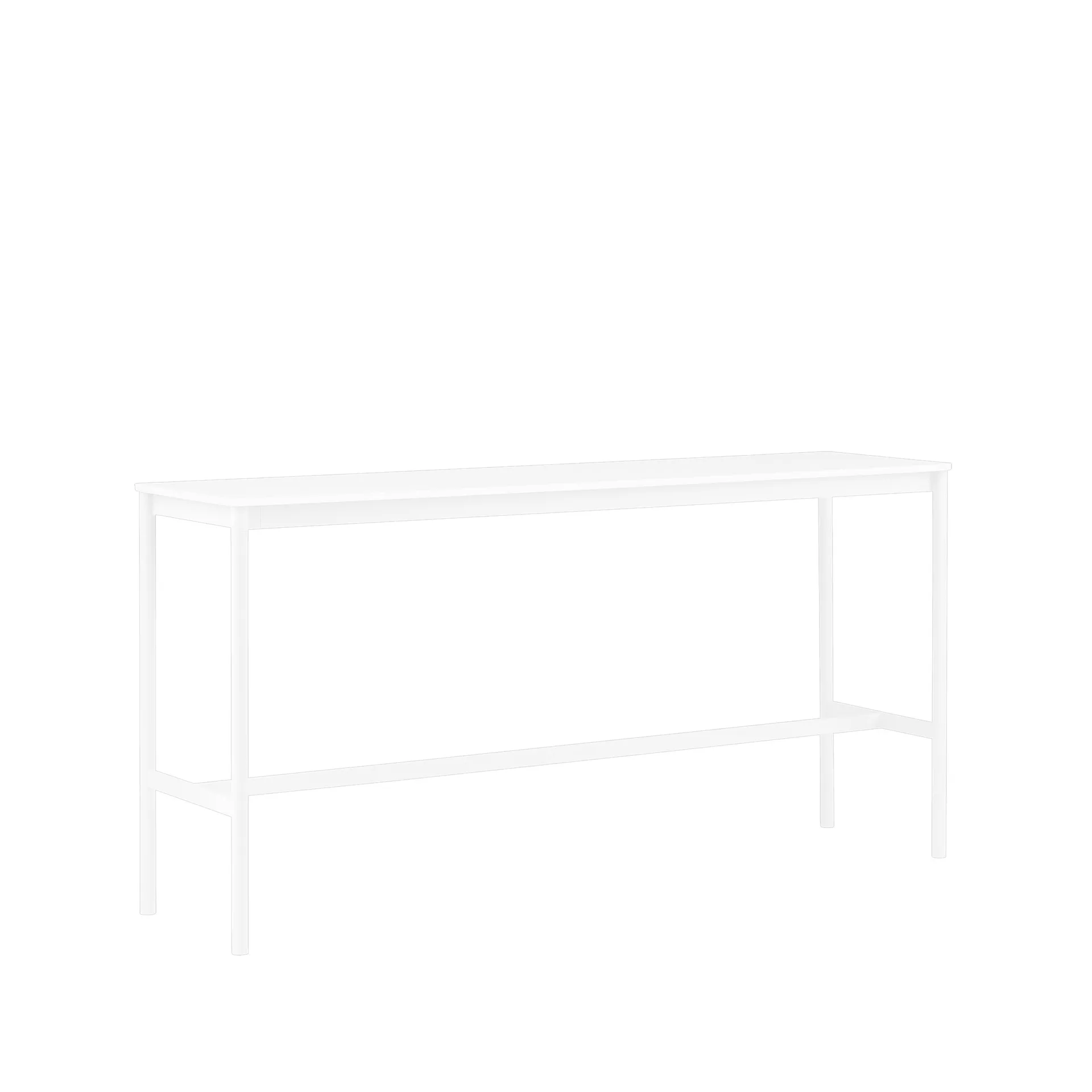 Base High barbord, white laminate, hvitt stativ, abs kant, b 50 l 190 h 95 Muuto