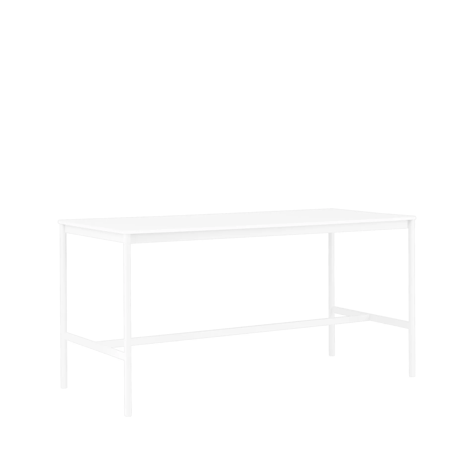 Base High barbord, white laminate, hvitt stativ, abs kant, b 85 l 190 h 95 Muuto