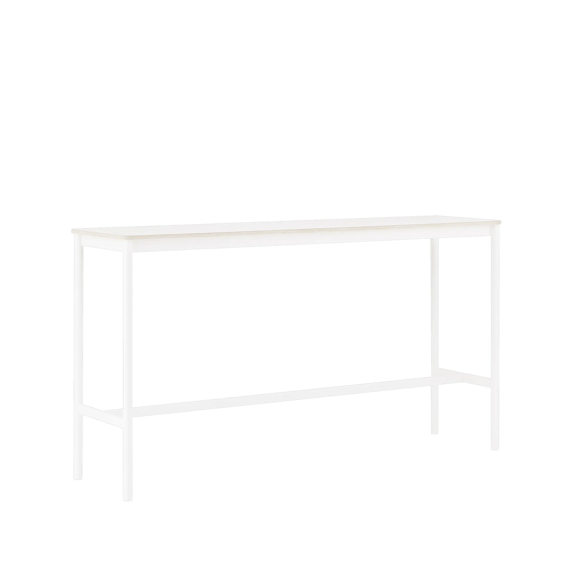 Base High barbord, white laminate, hvitt stativ, plywoodkant, b 50 l 190 h 105 Muuto