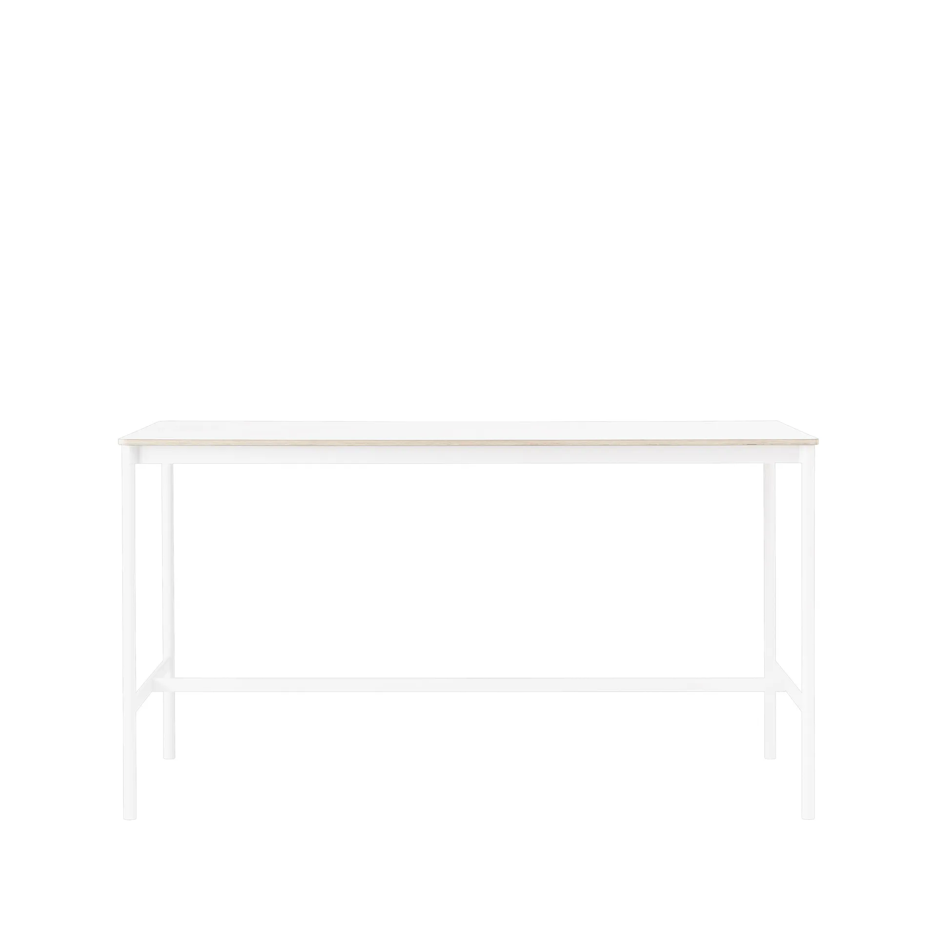Base High barbord, white laminate, hvitt stativ, plywoodkant, b 85 l 190 h 105 Muuto