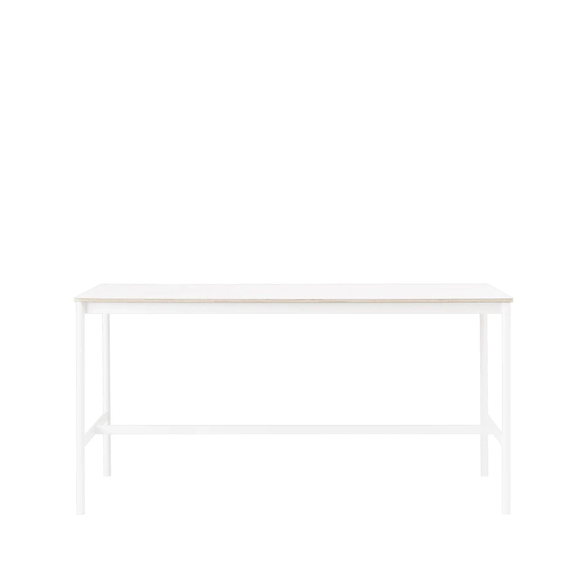 Base High barbord, white laminate, hvitt stativ, plywoodkant, b 85 l 190 h 95 Muuto