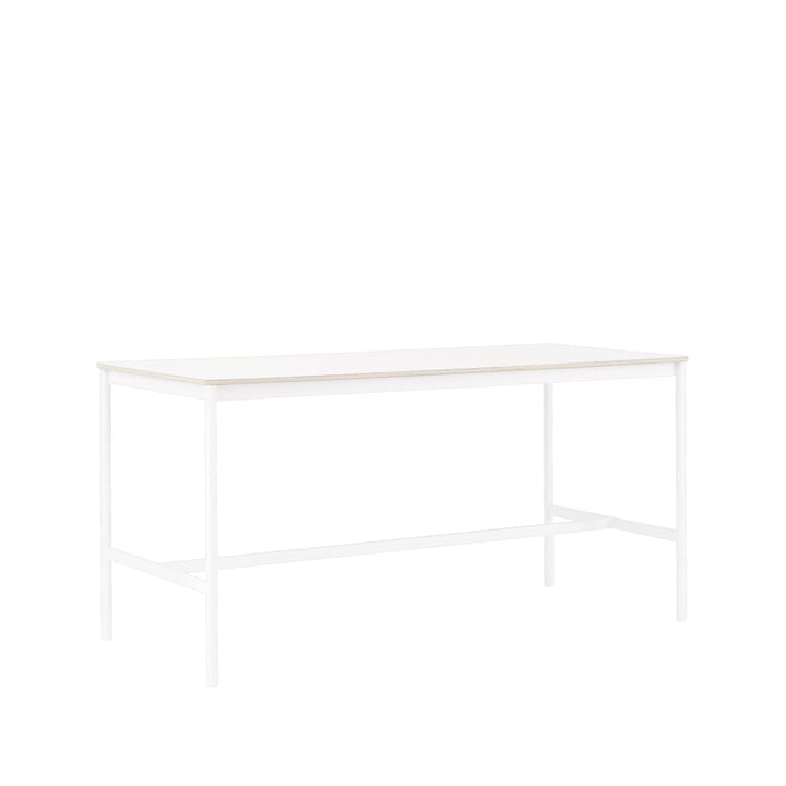 Base High barbord, white laminate, hvitt stativ, plywoodkant, b 85 l 190 h 95 Muuto