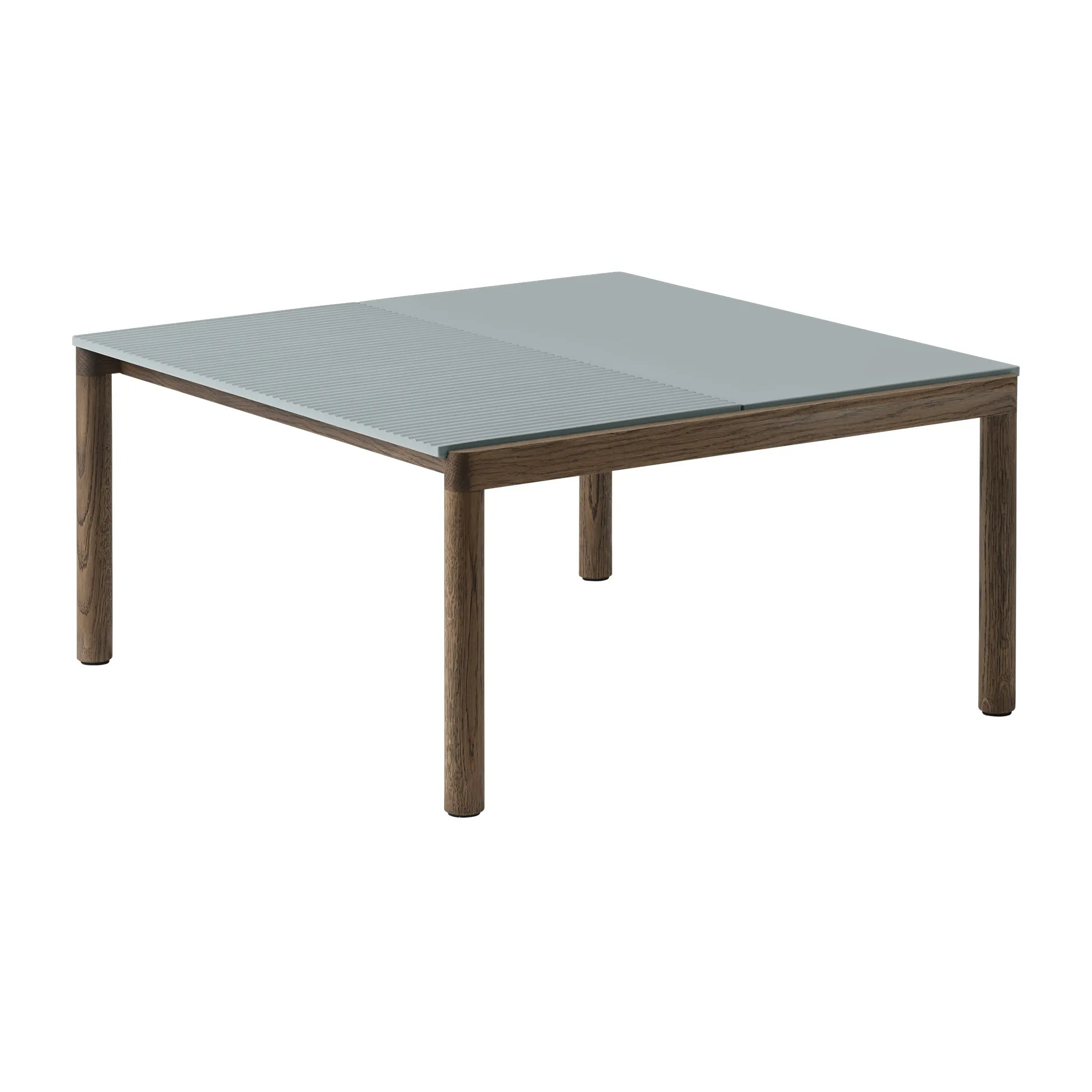 Couple 1 Plain-1 Wavy salongbord 80 x 84 x 40 cm, Pale blue-dark oiled oak Muuto