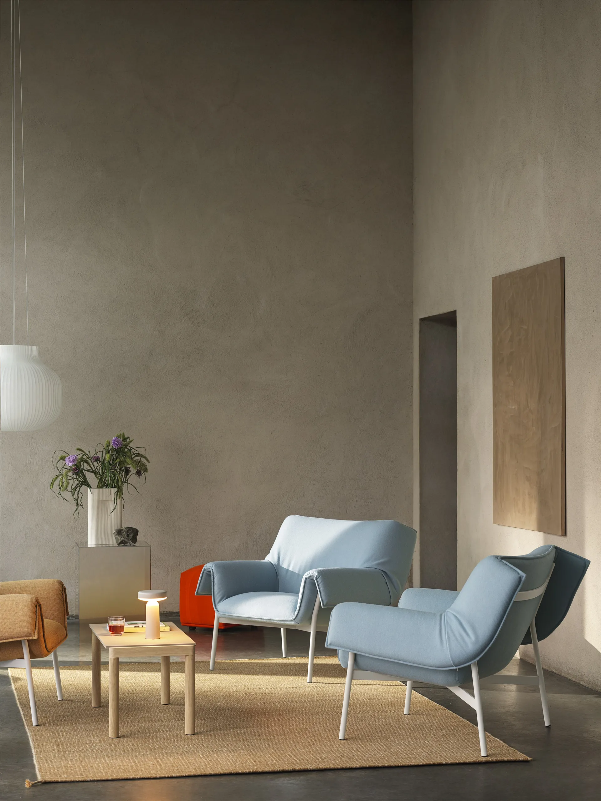 Couple 1 Wavy salongbord 40 x 84 x 40 cm, Sand-oak Muuto