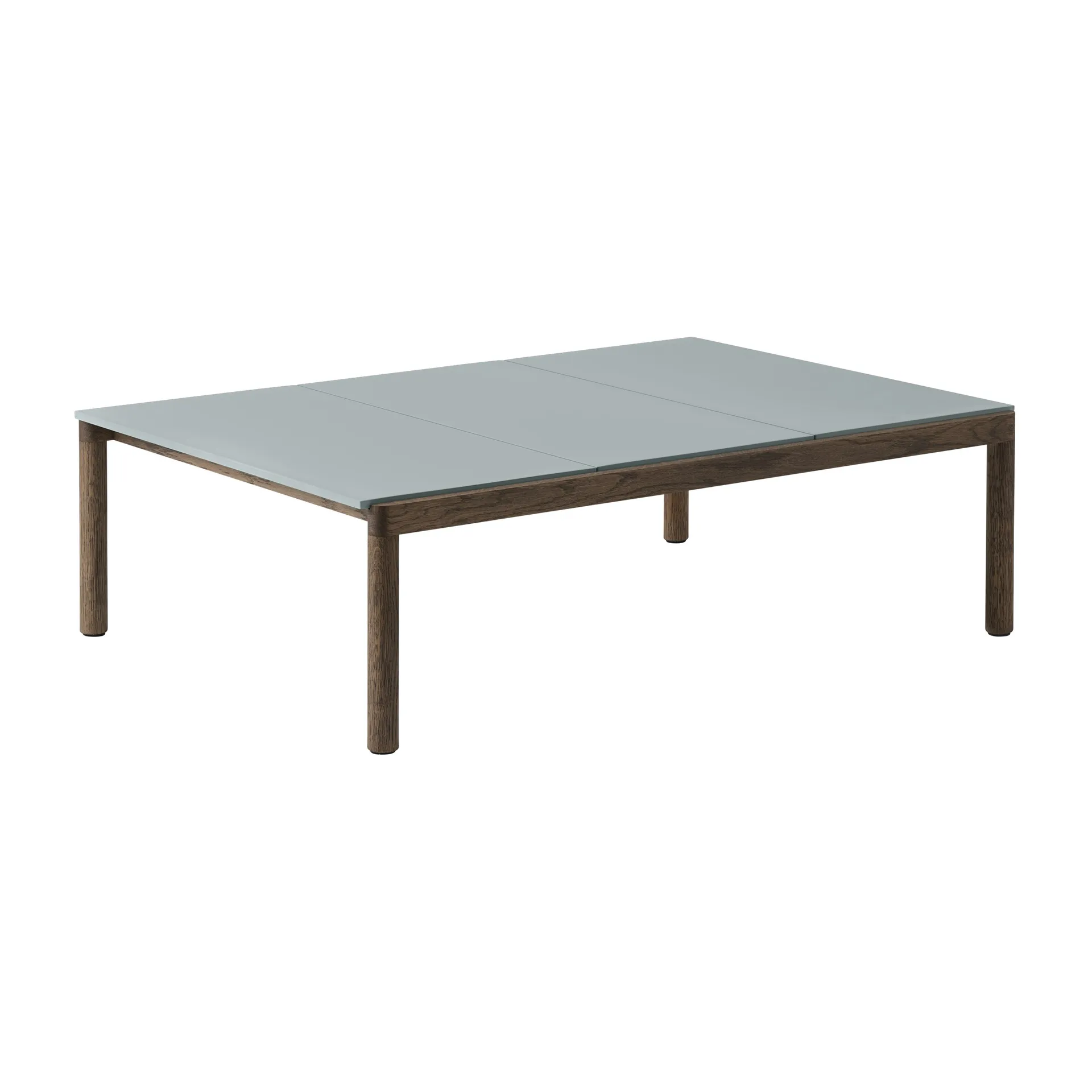 Couple 3 Plain salongbord 120 x 84 x 35 cm, Pale blue-dark oiled oak Muuto