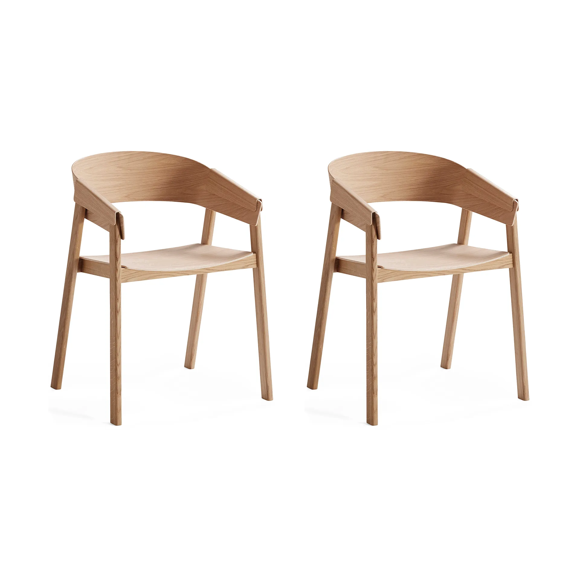 Cover armchair karmstol, Eik, 2-pakning Muuto