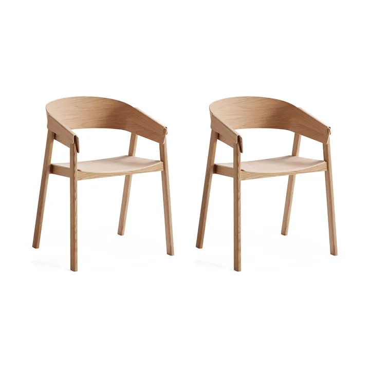 Cover armchair karmstol, Eik, 2-pakning - Muuto