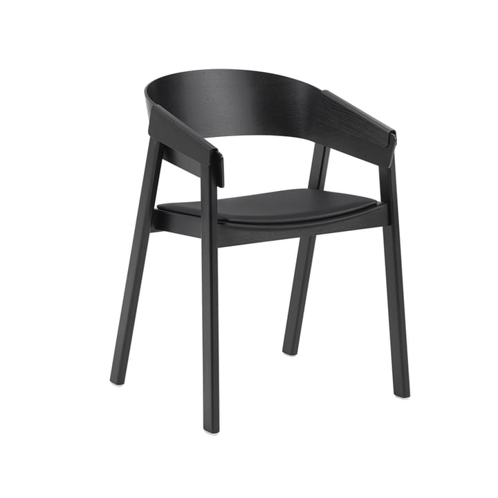 Cover karmstol trukket sete - Refine leather black-Black - Muuto