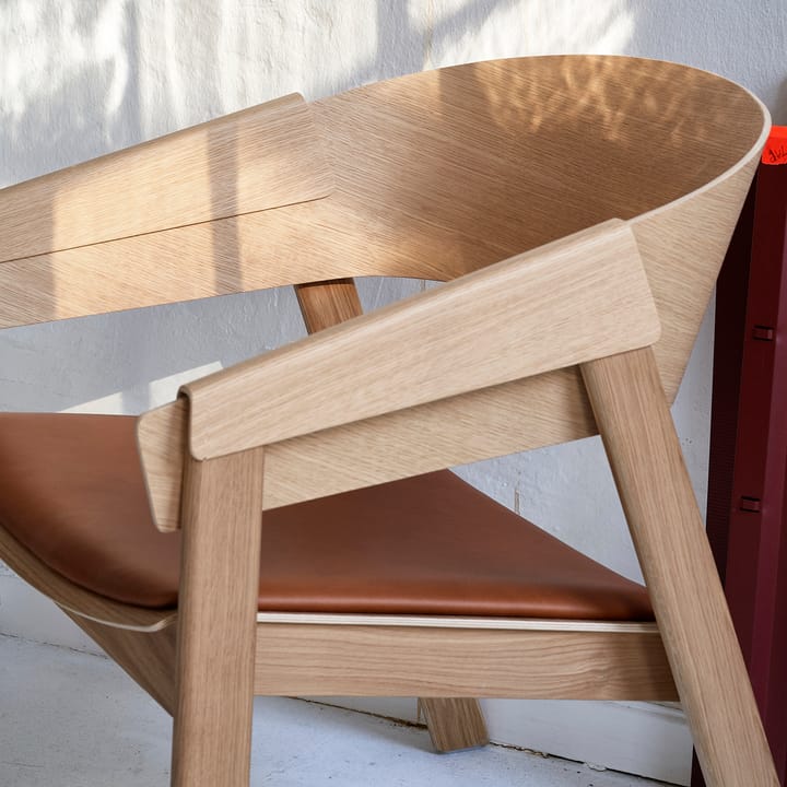 Cover lounge chair leather, Cognac-eik Muuto